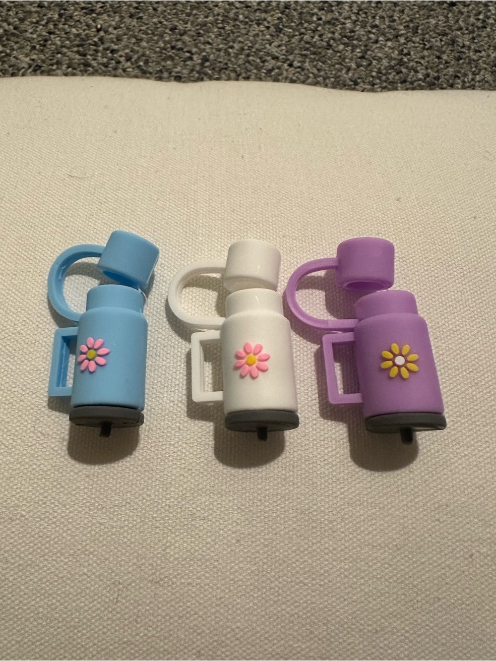Straw toppers Floral Water Bottle Set -of 6 Blue, White, Purple